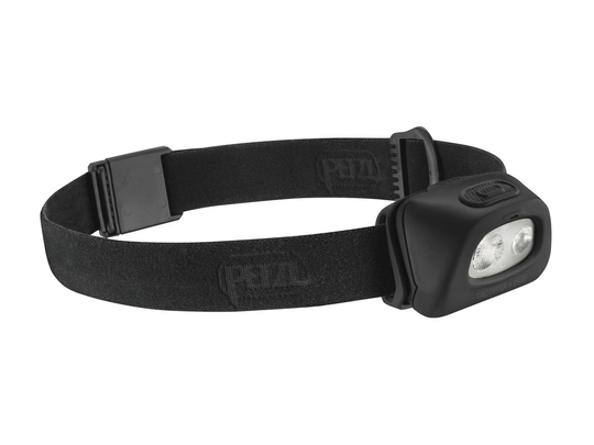 Petzl Ultra Compact TACTIKKA +RGB LED Headlamp - Red, Green, Blue and White LEDs - 160 Lumens - Includes 3 x AAA/LR03s - Black (E89BHB-2N)