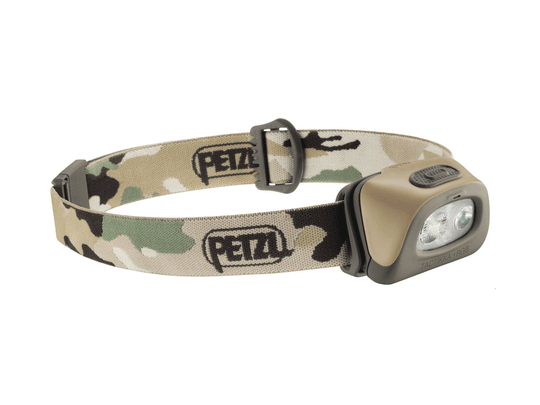 Petzl Ultra Compact TACTIKKA +RGB LED Headlamp - Red, Green, Blue and White LEDs - 160 Lumens - Includes 3 x AAA/LR03s - Camo (E89BHB-2C)