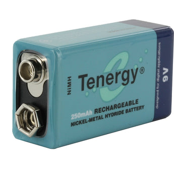 Tenergy 10001 9V 250mAh 8.4V Nickel Metal Hydride (NiMH) Battery with Snap Connector - Bulk