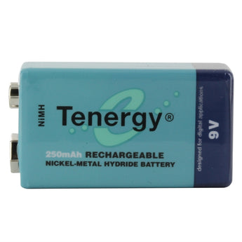 Tenergy 10001 9V 250mAh 8.4V Nickel Metal Hydride (NiMH) Battery with Snap Connector - Bulk