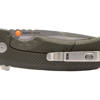 SOG Tellus FLK Folding Knife - Olive Drab, Wolf Gray, or Blaze
