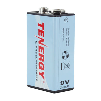 Tenergy 10001 9V 250mAh 8.4V Nickel Metal Hydride (NiMH) Battery with Snap Connector - Bulk