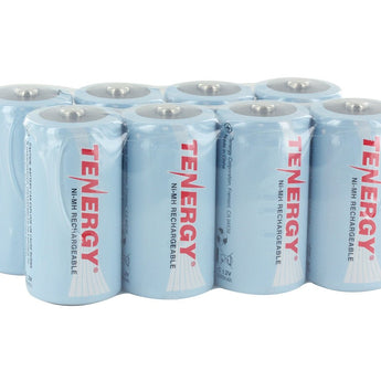 Tenergy 10200 C-cell (8PK) 5000mAh 1.2V Nickel Metal Hydride (NiMH) Button Top Batteries - 8-Pack