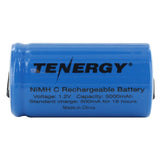 Tenergy 10203-C-cell 5000mAh 1.2V Nickel Metal Hydride (NiMH) Battery with Solder Tabs for Building Packs