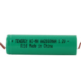 Tenergy 10306-1 AA 2000mAh 1.2V Nickel Metal Hydride (NiMH) Flat Top Battery with or without Tabs - Bulk