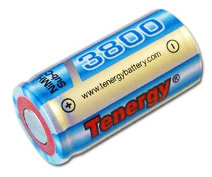 Tenergy 10503 - 1 Piece SubC 3800 mAh high capacity NiMH Rechargeable Battery (Flat Top)