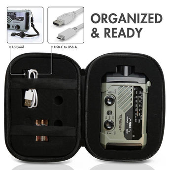 Tenergy 58063 Multi-Functional Hand Crank Weather Radio with LED Flashlight
