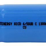 Tenergy 20303-1 4/5 Sub C 1300mAh 1.2V Nickel Cadmium (NiCd) Battery with or without Tabs - Bulk