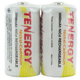 Tenergy 20400 C-cell 3000mAh 1.2V Nickel Cadmium (NiCd) Button Top Battery - Bulk
