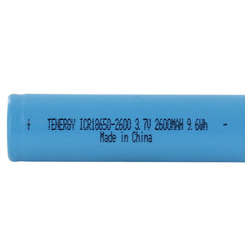 Tenergy 30005 ICR 18650 2600mAh 3.7V Lithium Ion (Li-Ion) Unprotected Rechargeable Battery - Flat Top - Bulk