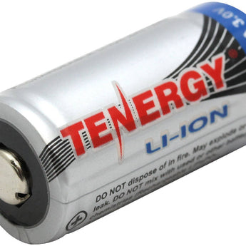Tenergy RCR123A 3.0V 600mAh Rechargeable Li-Ion Battery - Angle Shot