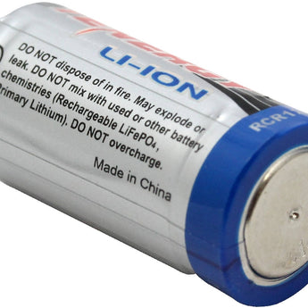 Tenergy 30264 RCR123A / 16340 600mAh 3V Protected Lithium Ion (Li-ion) Button Top Battery - Boxed, Sold Individually