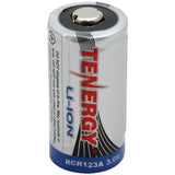 Tenergy 30264 RCR123A / 16340 600mAh 3V Protected Lithium Ion (Li-ion) Button Top Battery - Boxed, Sold Individually