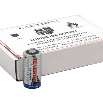 Tenergy 30264 RCR123A / 16340 600mAh 3V Protected Lithium Ion (Li-ion) Button Top Battery - Boxed, Sold Individually