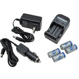 Tenergy Lithium Ion RCR123a / 16340 2-bay Charger (01208) + 4 x RCR123A 600mAh 3.0V Li-Ion Batteries (30273)