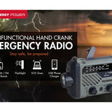 Tenergy 58063 Multi-Functional Hand Crank Weather Radio with LED Flashlight