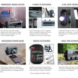 Tenergy 58063 Multi-Functional Hand Crank Weather Radio with LED Flashlight