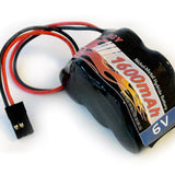 Tenergy 11114 6V 1600mAh NiMH Side by Side Double Hump Battery Pack with Hitec Connector