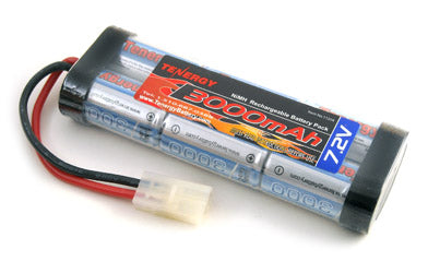 Tenergy 11204 7.2V 3000mAh Flat NiMh High Power Battery Packs with Tamiya Connectors for RC Cars