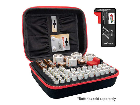Tenergy 80524 Battery Organizer Storage Case With Tester