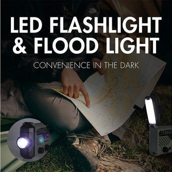 Tenergy 58063 Multi-Functional Hand Crank Weather Radio with LED Flashlight