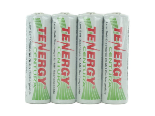 Tenergy Centura LSD 10321 AA 2000mAh 1.2V Nickel Metal Hydride (NiMH) Button Top Batteries - 4 Pack Shrink