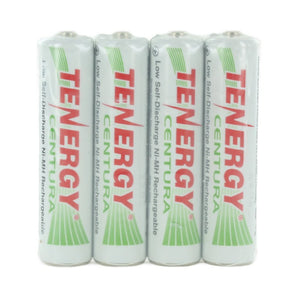 Tenergy Centura LSD 10406 AAA 800mAh 1.2V Nickel Metal Hydride (NiMH) Button Top Batteries - 4 Pack Shrink