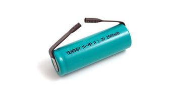Tenergy 10704-1 A-cell 2500mAh 1.2V Nickel Metal Hydride (NiMH) Flat Top Battery with Tabs - Bulk