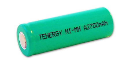 Tenergy 10704-1 NiMH Cell A Size 1.2V 2700 mAh battery (With Tabs)