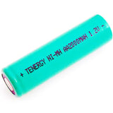 Tenergy 10306-1 AA 2000mAh 1.2V Nickel Metal Hydride (NiMH) Flat Top Battery with or without Tabs - Bulk