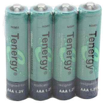 Tenergy 10400 AAA (4PK) 1000mAh 1.2V Nickel Metal Hydride (NiMH) Button Top Battery - Pack of 4