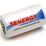 Tenergy Premium 10105 D-cell 10000mAh 1.2V Nickel Metal Hydride (NiMH) Button Top Battery - Bulk