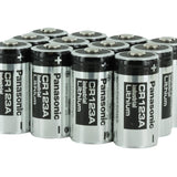Panasonic CR123A 1550mAh 3V Lithium (LiMnO2) Button Top Photo Battery - Box of 12
