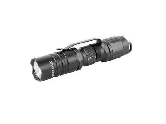 TerraLUX / Lightstar Corp. Pro-1 Series LED Flashlight - CREE XP-E LED - 154 Lumens - Runs on 1 x AA - Titanium Grey