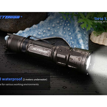 Jetbeam TH16-TAC USB-C Rechargeable LED Flashlight - CREE XHP35 HD - 2000 Lumens - Includes 1 x 18650