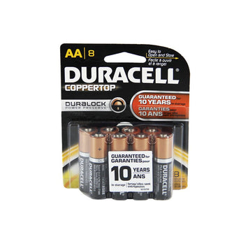 Duracell Coppertop Duralock MN2400-B8 AAA LR03 1.5V Alkaline Button Top Batteries (MN2400B8)- 8 Piece Retail Card
