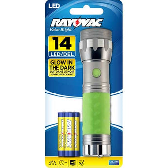 Rayovac Value Bright Glow-in-the-Dark 14-LED Flashlight - 18 Lumens - Includes 3 x AAAs - Color May Vary (BEGL3AAA-BA)