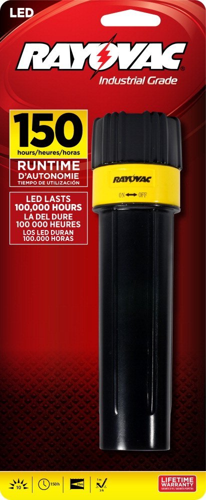 Rayovac Industrial 2D LED Economy Flashlight - 10 Lumens - Uses 2 x D