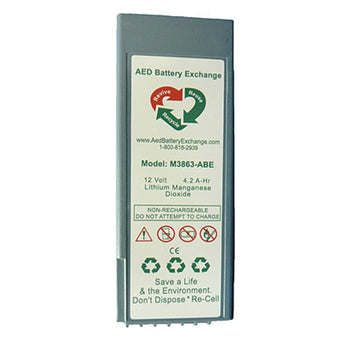 AED Replacement M3863A 4200mAh 12V Lithium Manganese Dioxide (LiMnO2) Battery Pack for Philips HeartStart FR2, FR2 Plus Defibrillators