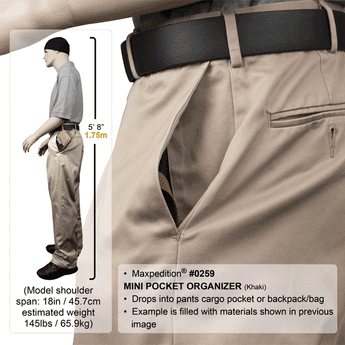 Maxpedition 0259 Mini Pocket Organizer- Black, Foliage Green, OD Green, or Khaki