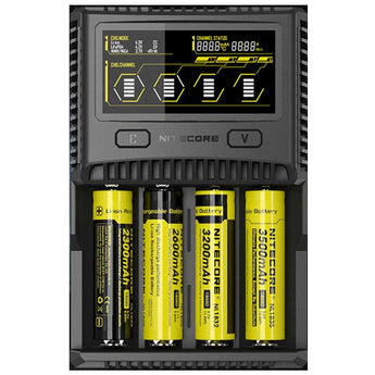 Nitecore Superb Charger SC4 4-Channel Selectable Current Smart Battery Charger for Li-ion, Ni-Cd, NiMH Batteries, and USB Devices