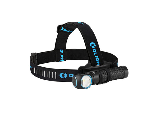 Olight Perun Multi-Functional Right Angle Rechargeable LED Flashlight Kit - 2000 Lumens - Includes 1 x 18650 and Headband - Black