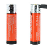 Titanium Innovations 18650 3400mAh 3.7V Lithium Ion (Li-Ion) Protected Button Top Battery with Micro USB Charging Port - 1pc Clam Shell