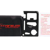 Titanium Innovations MT11 Survival Tool Card - 11 Tools in One - Black or Silver Stainless Steel