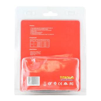 Titanium Innovations TTP9V 4-Bay Smart Battery Charger - NiMH 9Vs - AC 100-240V + DC Adapters