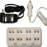 Titanium Innovations TTP9V 8-Bay Smart Battery Charger - NiMH 9Vs - AC 100-240V + DC Adapters