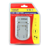 Titanium Innovations 8-In-1 Sony Type Camcorder Battery Charger - AC 100-240V AC + DC Adapters