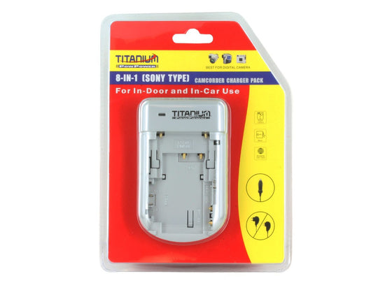 Titanium Innovations 8-In-1 Sony Camcorder Battery Charger - Blister Packaging