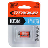 Titanium Innovations CR123A 1600mAh 3V 3A Lithium Primary (LiMnO2) Button Top Photo Battery - Bulk