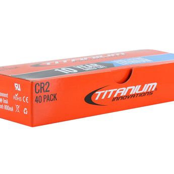 Titanium Innovations CR2 750mAh 3V 2.25A Lithium (LiMnO2) Button Top Photo Battery - Box of 40